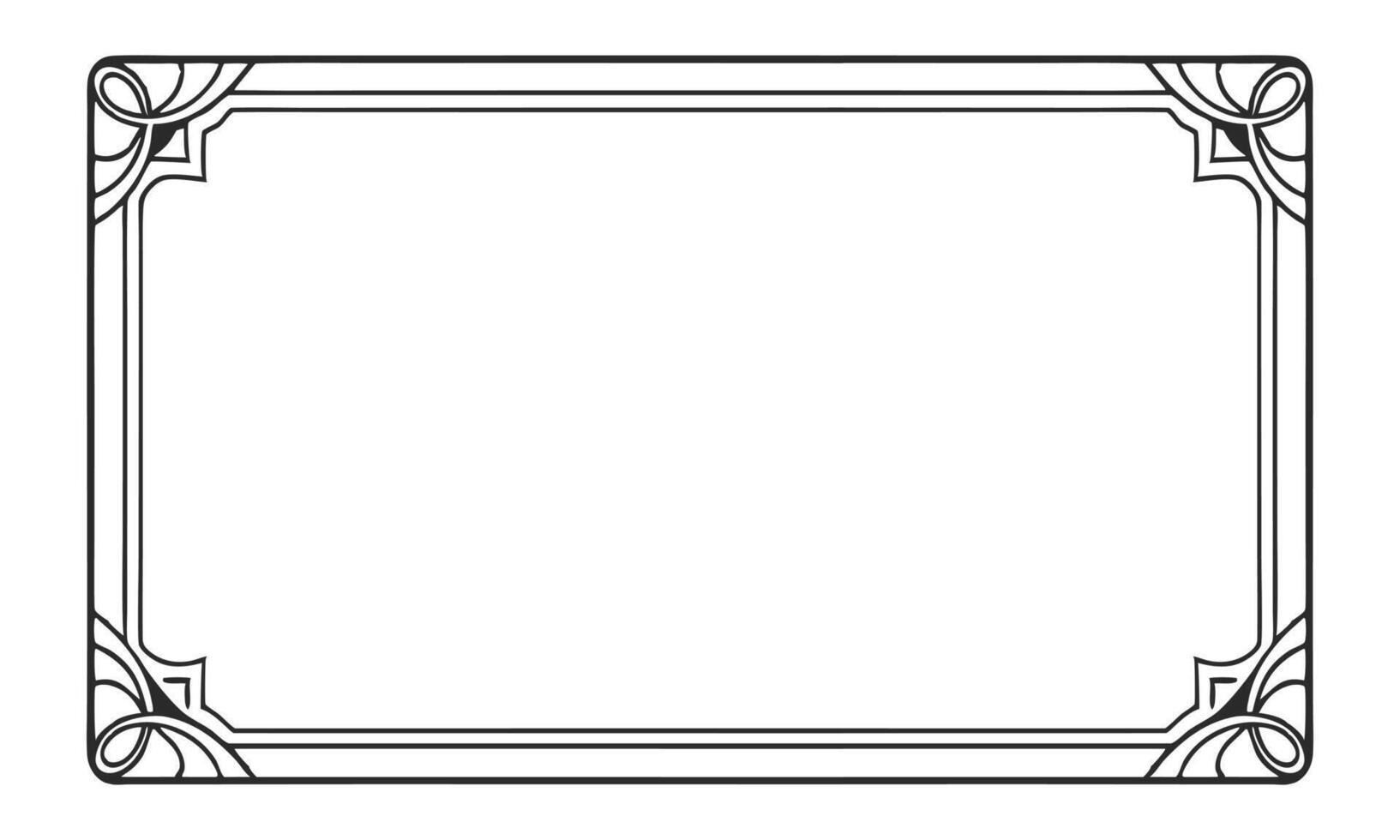 a black and white drawing of a frame. vector