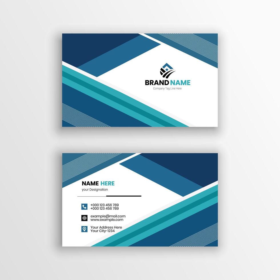 Flat Design Business Card for Corporate Professionals vector