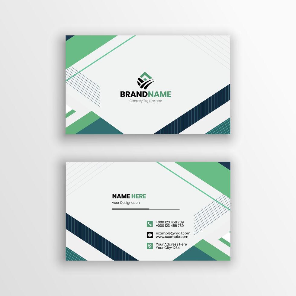 Geometric Style Corporate Business Card. vector
