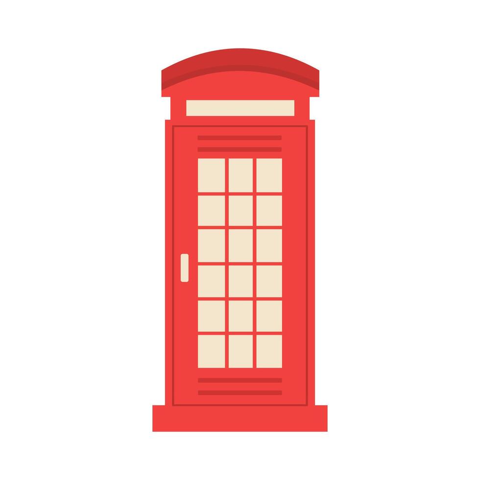 Red telephone box in London. British phone booth icon. illustration isolated on white background vector