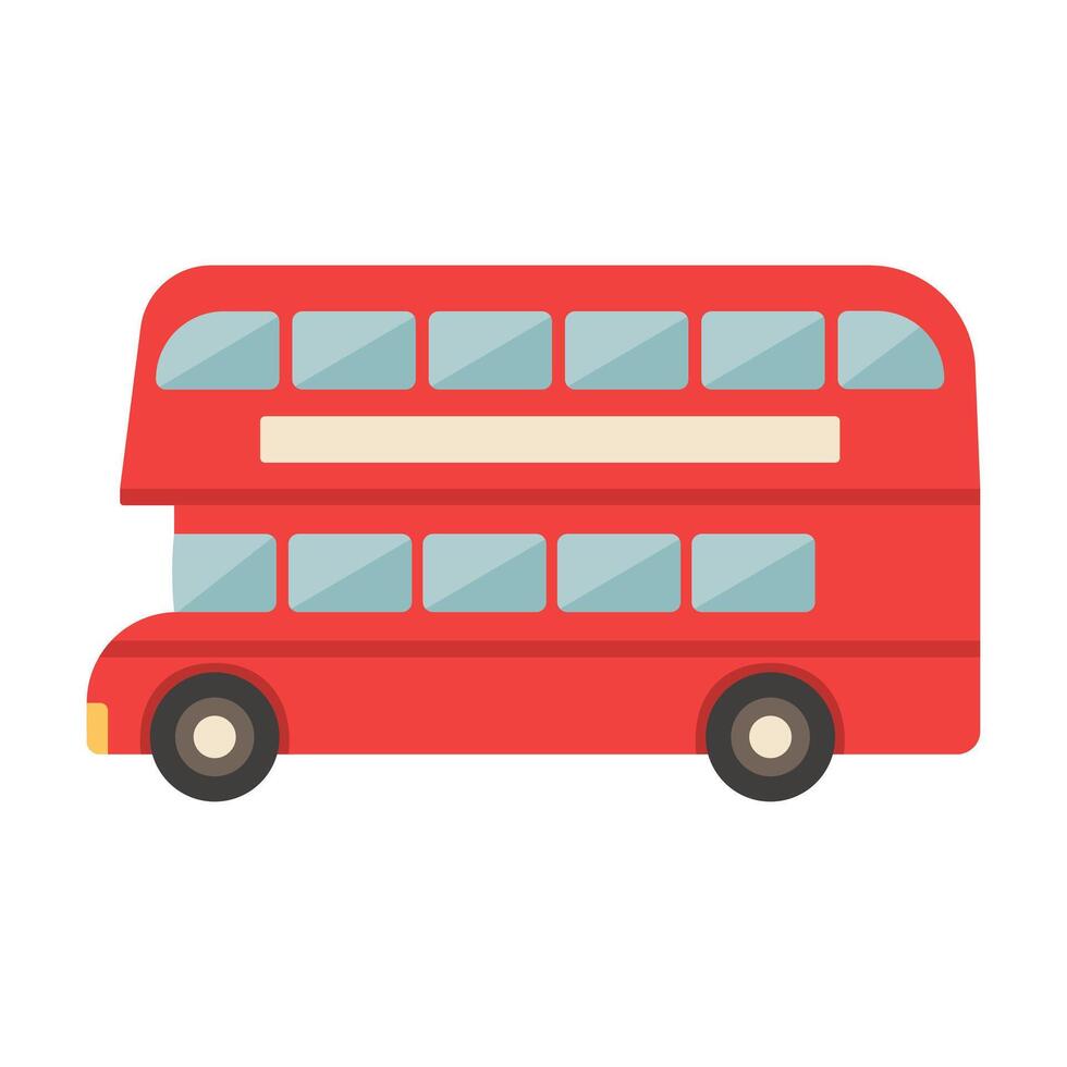 English red double-decker bus. illustration isolated on white background vector