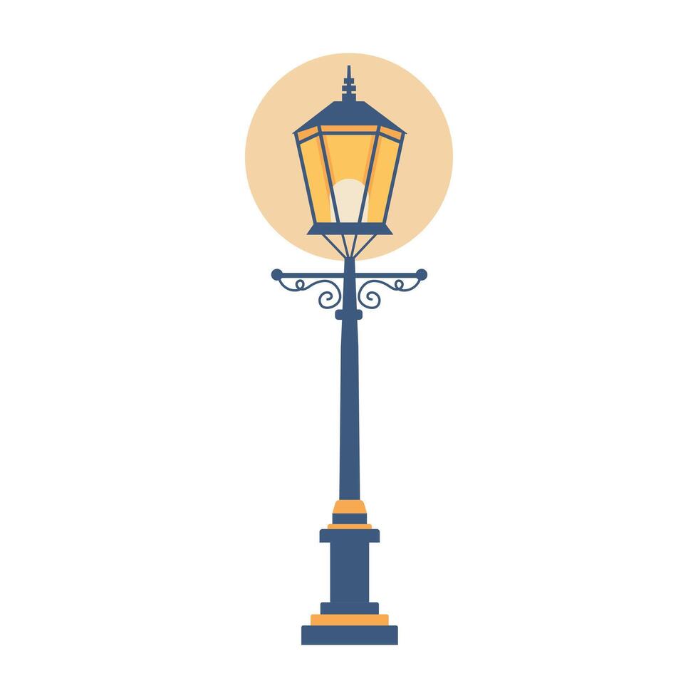 Retro London street lantern. Street lamp icon. illustration isolated on white background vector