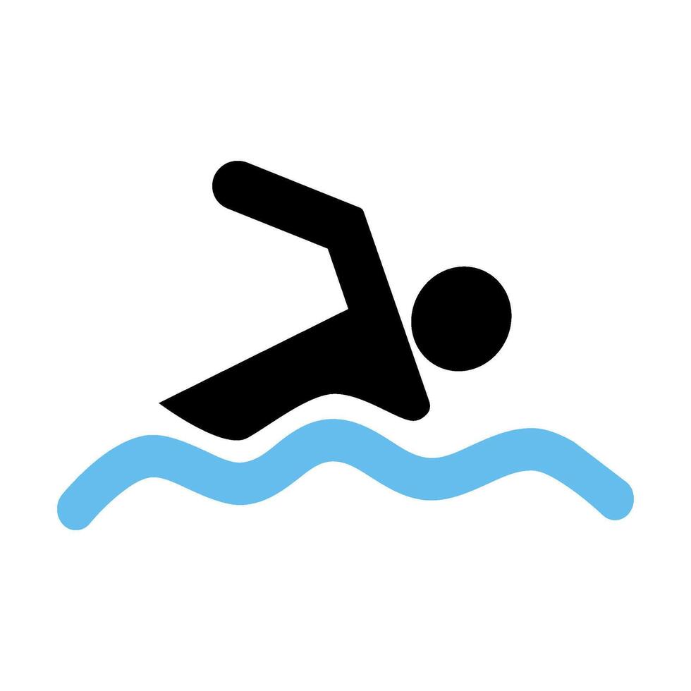 Swimming icon on white background. vector