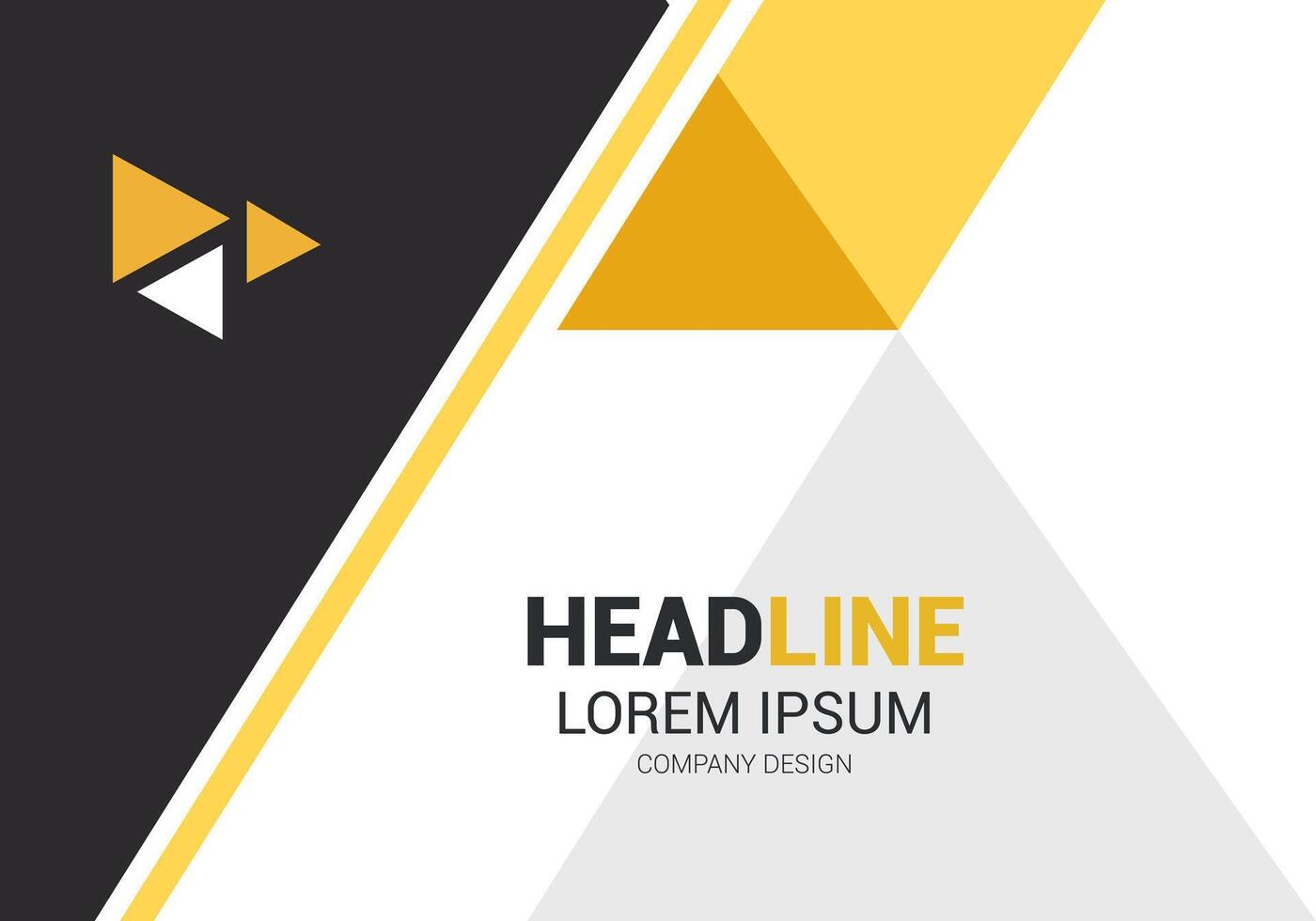 yellow and black background with a triangle vector