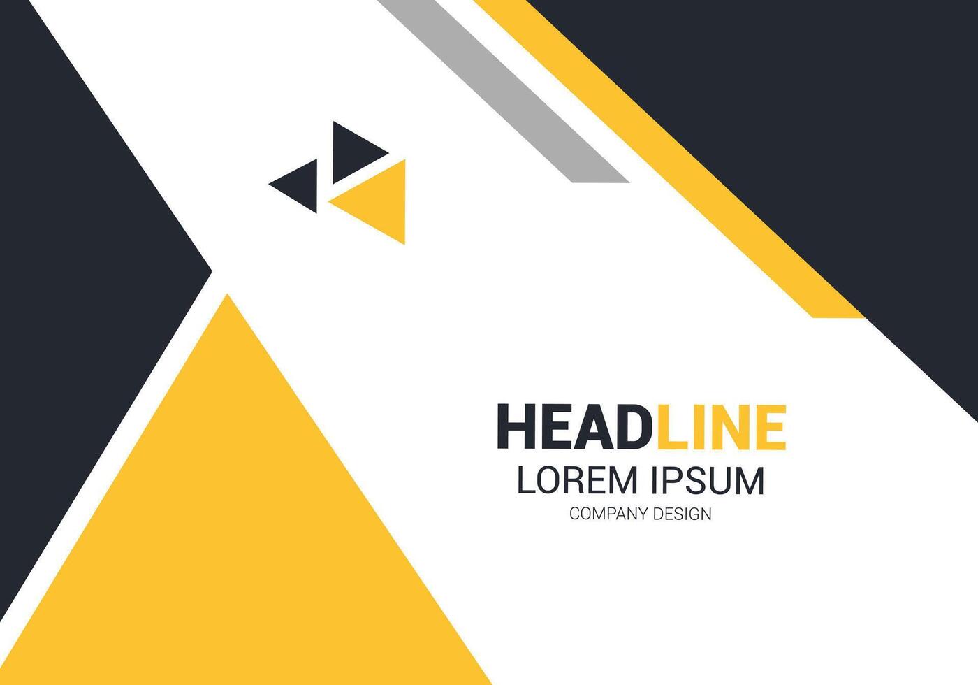 a yellow and black business card with a triangle shape vector