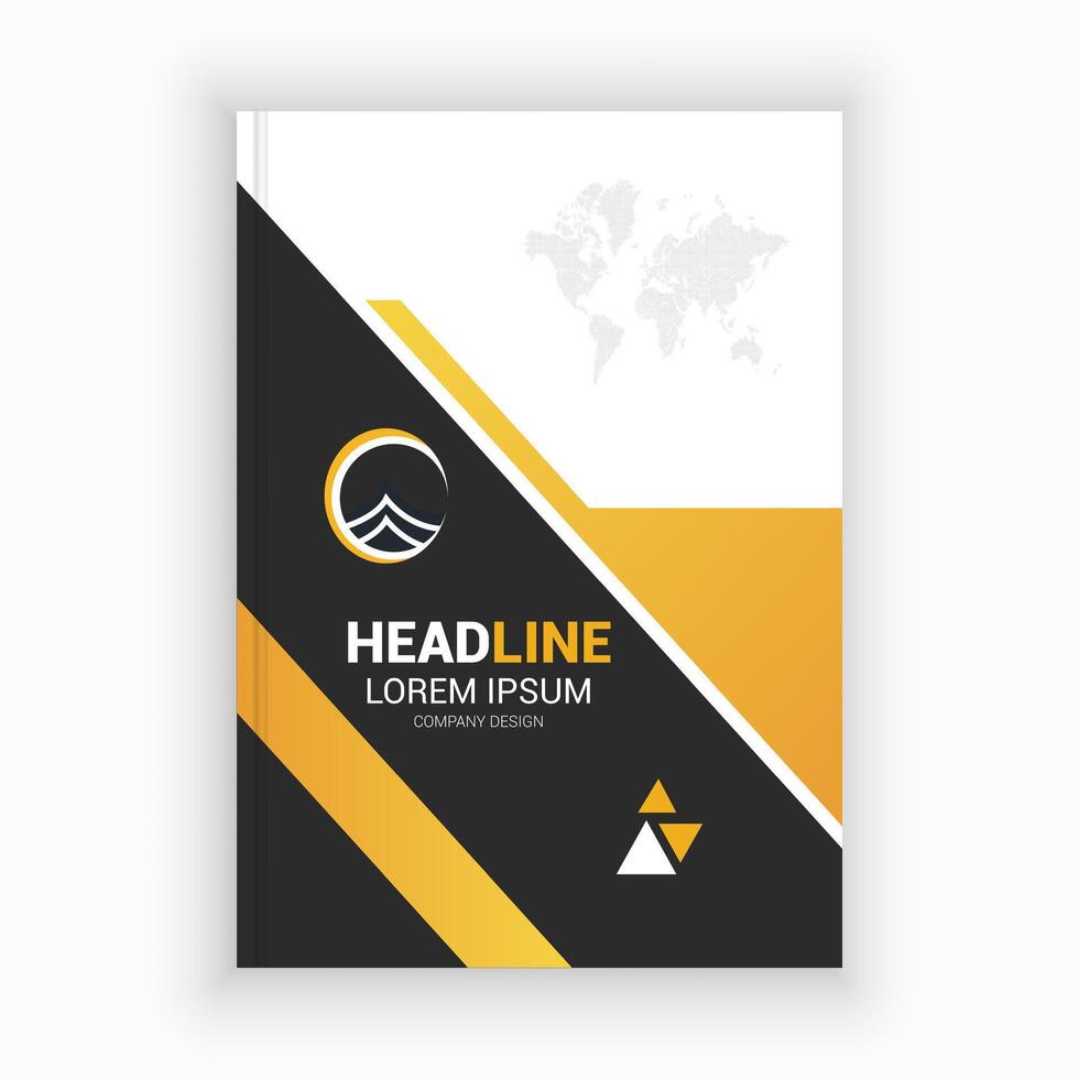 a business brochure with a yellow and black vector