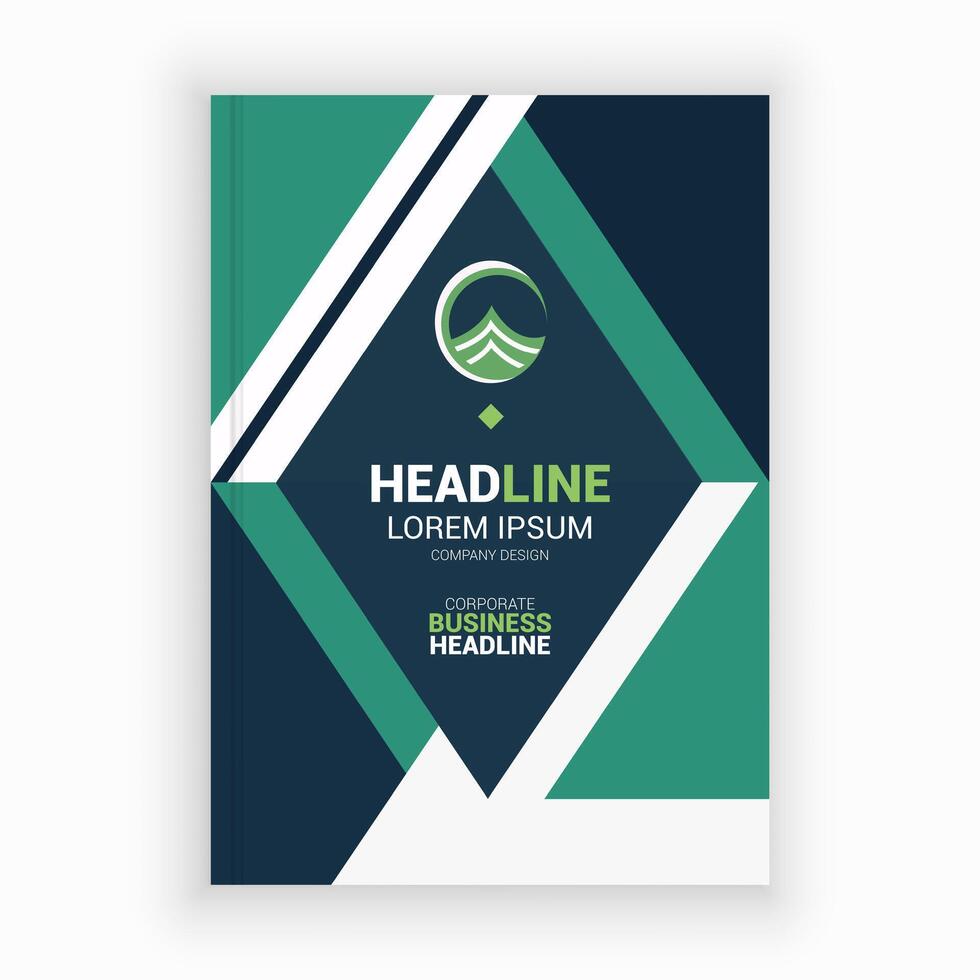 a green and white cover for a business magazine vector