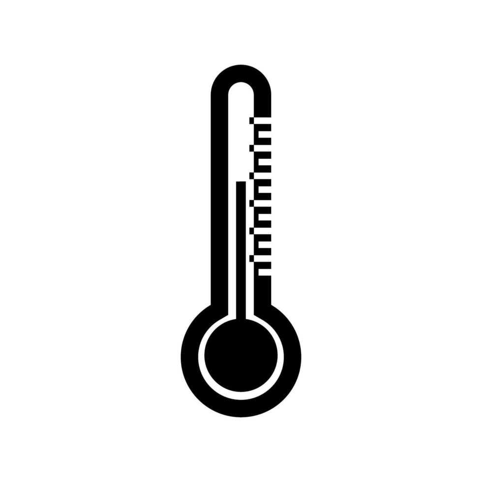 Simple Black Thermometer Temperature Icon vector