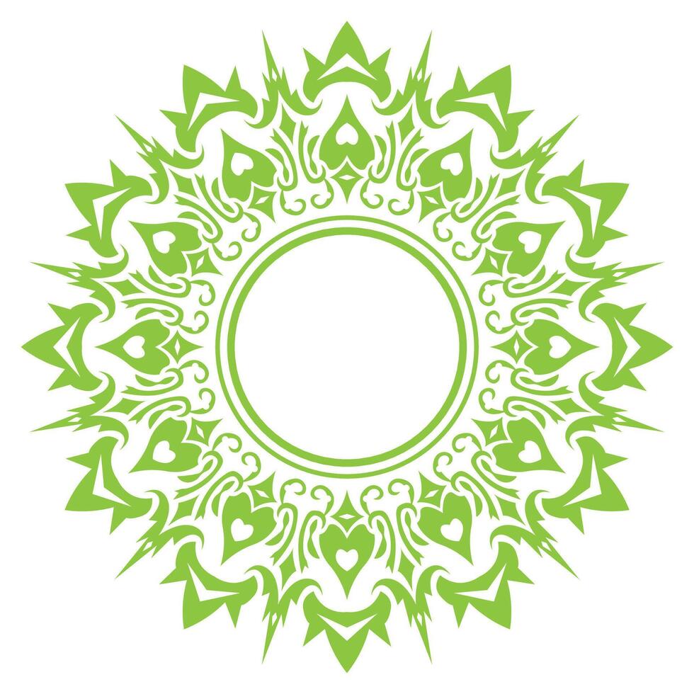 heart frame green and white circular design with a circular pattern vector