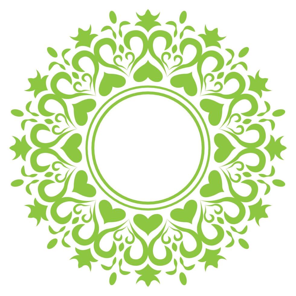 love frame green and white circular design with a circular pattern vector