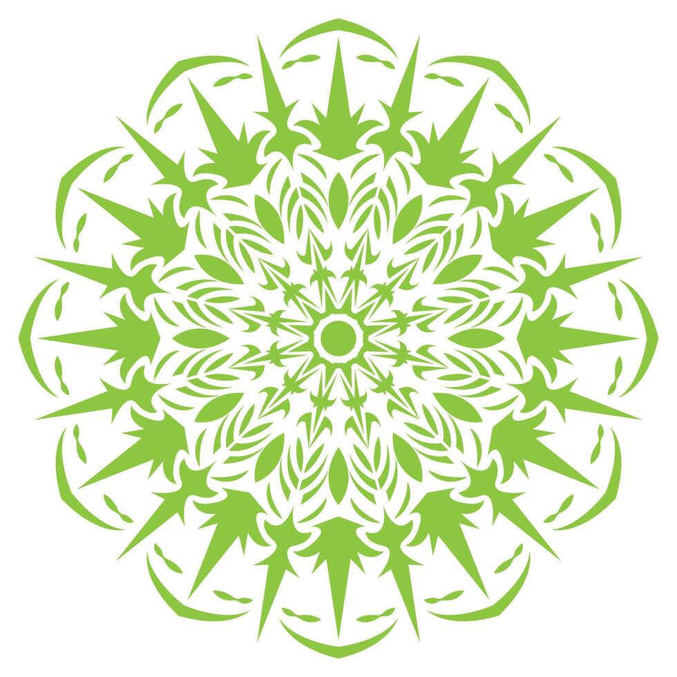 floral a green and white circular design with a circular pattern vector