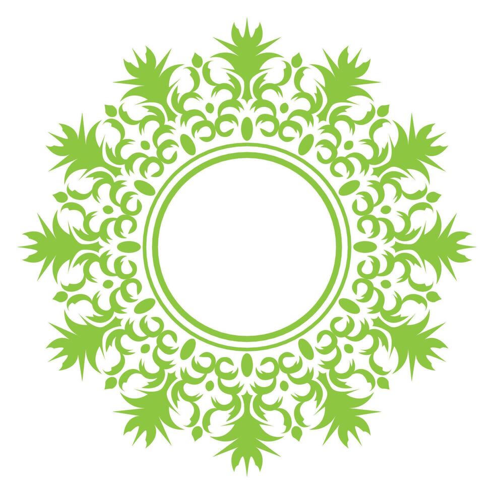 cactus frame green and white circular design with a circular pattern vector