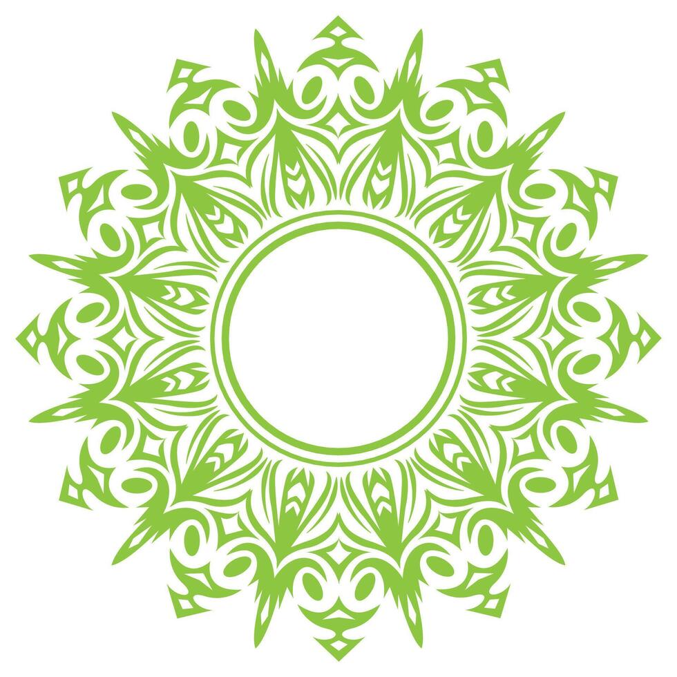 spear frame green and white circular design with a circular pattern vector