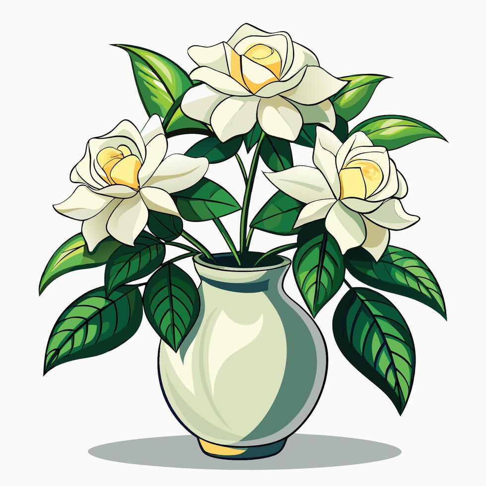Pure Gardenia Flower in Light vector
