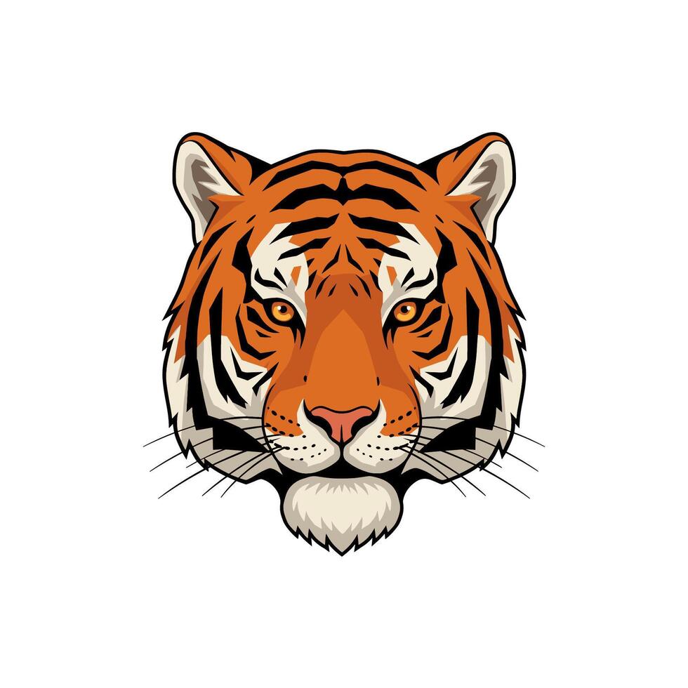 Tiger head mascot used for Logo design element vector