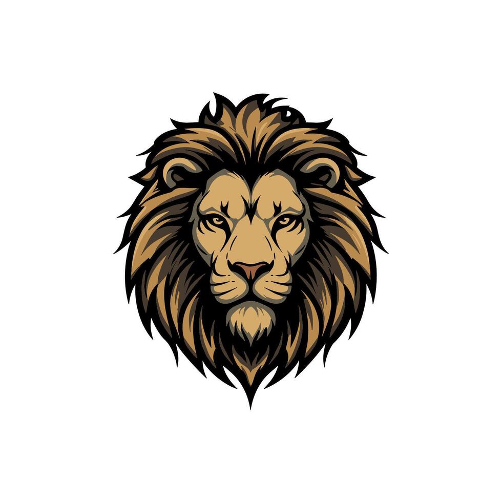 Lion face image front view vector