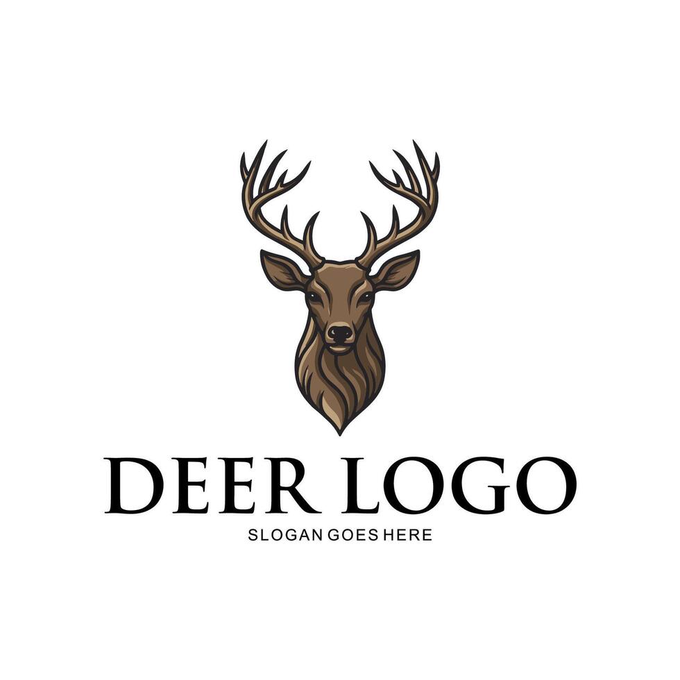 Deer head image in front view vector