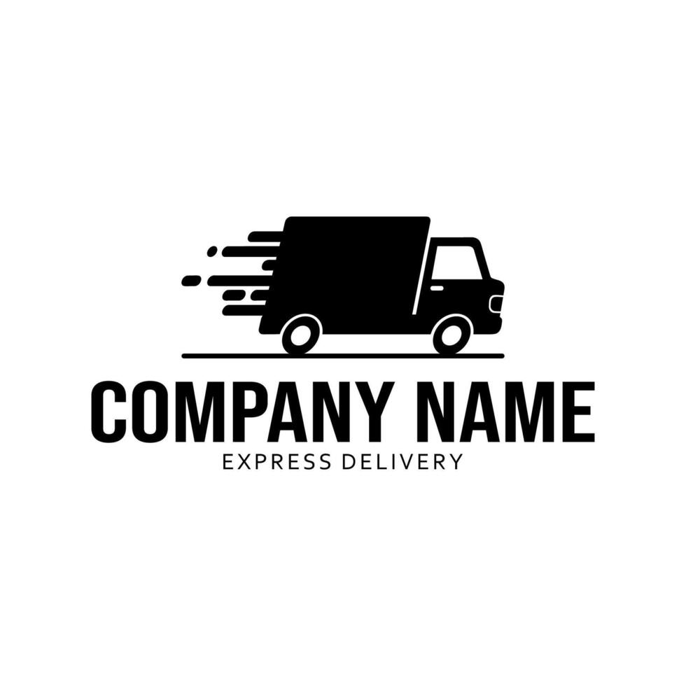 Express delivery service logo with delivery truck icon vector
