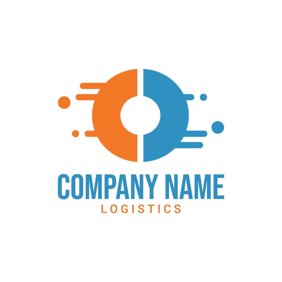 Initial letter O logistic logo vector