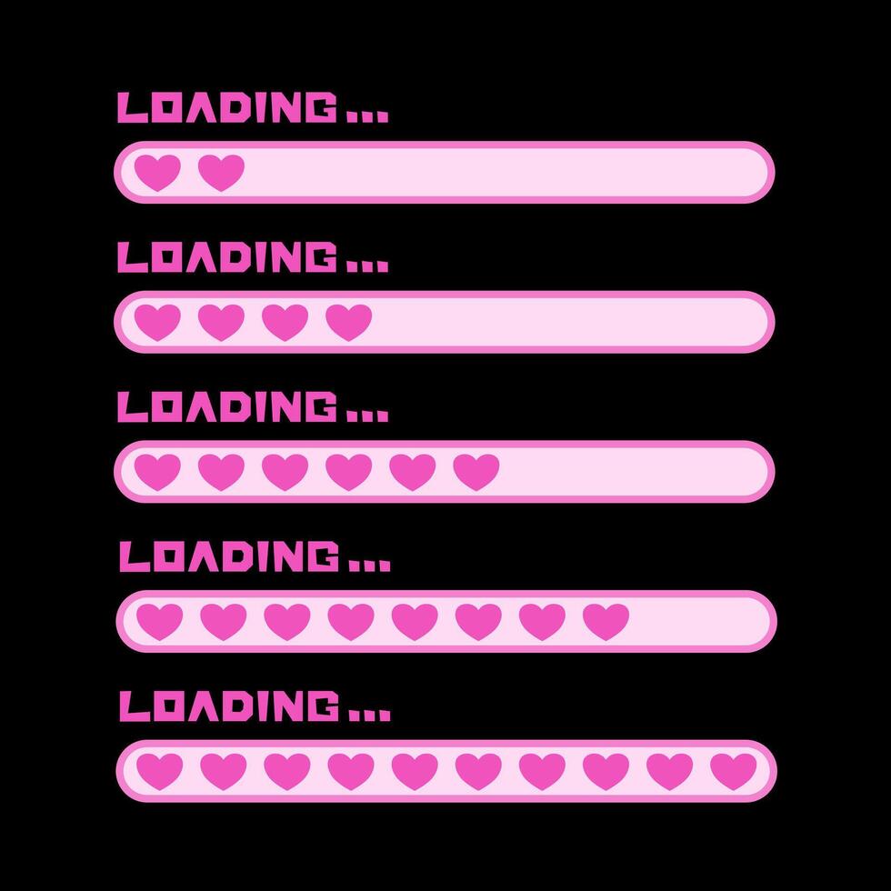 Cute Pink Love Loading Bar for Game vector