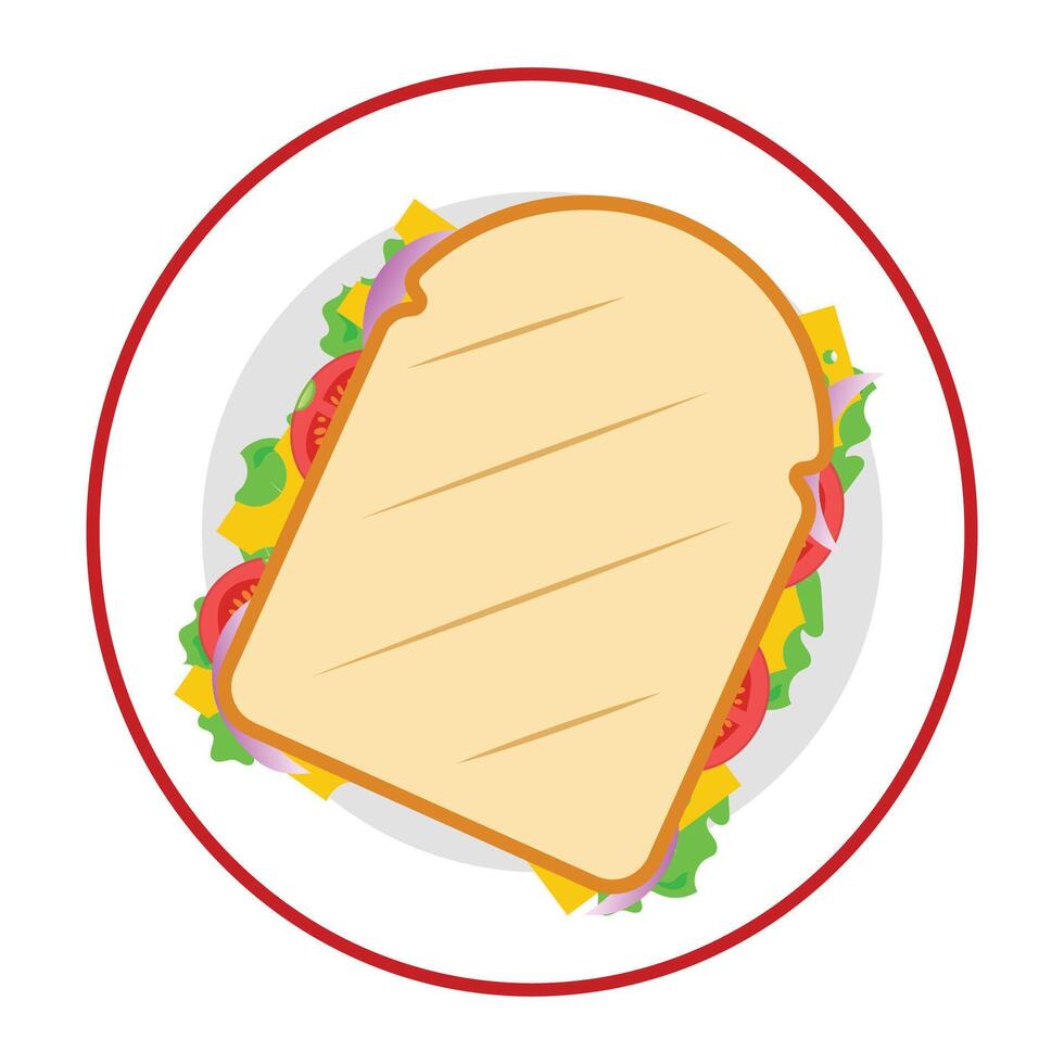 A plate of cheese and vegetable sandwiches vector