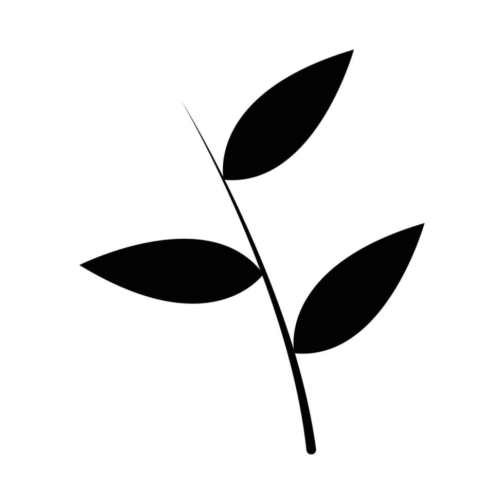 Modern tropical exotic leaf and branch silhouettes vector