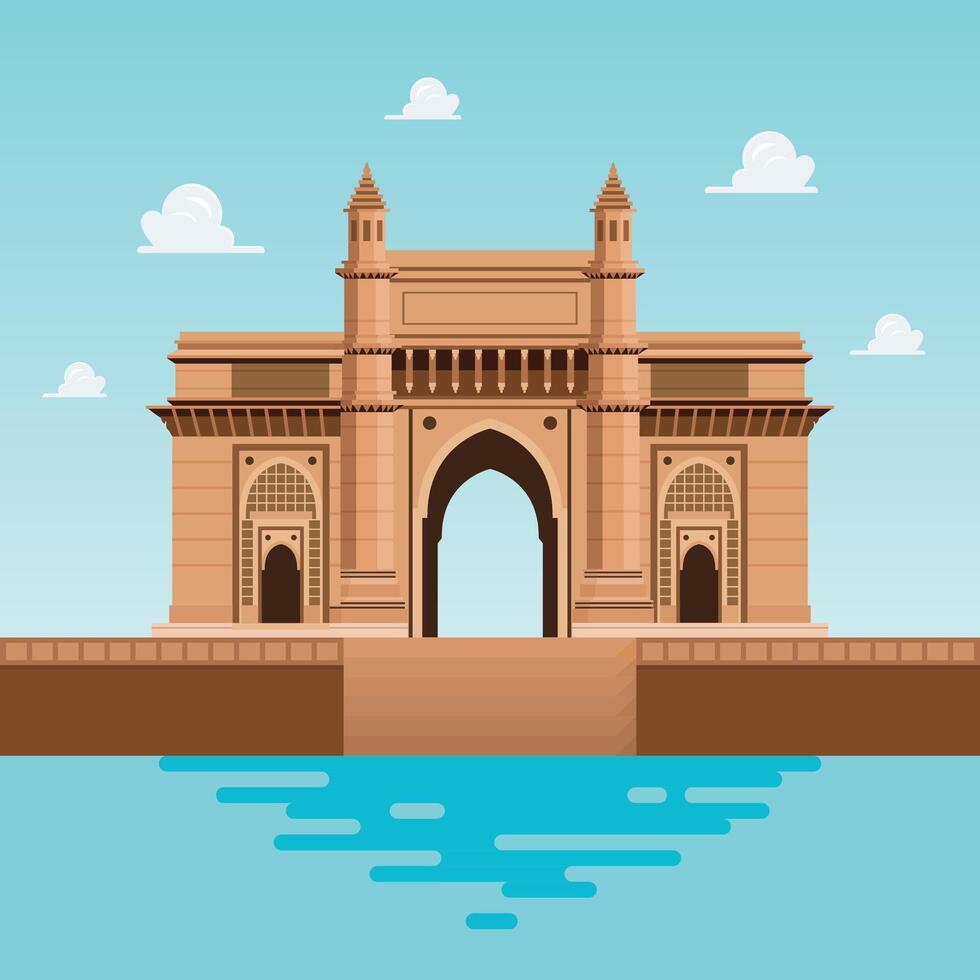 Gateway Of India against the sky vector