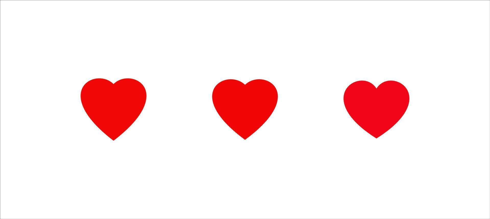 Heart, love, romance or valentine's day red heart. Heart icons. Artistic red heart love symbols isolated editable. vector