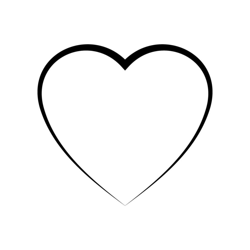 Heart Icons isolated on White Background. Symbol of Love. Flat Line Illustration. Simple Icon Design Template Elements. vector