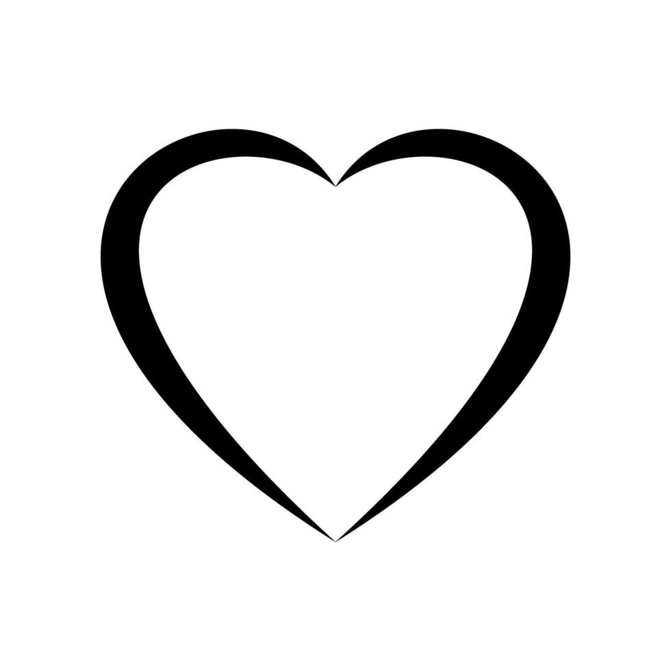 Heart Icons isolated on White Background. Symbol of Love. Flat Line Illustration. Simple Icon Design Template Elements vector