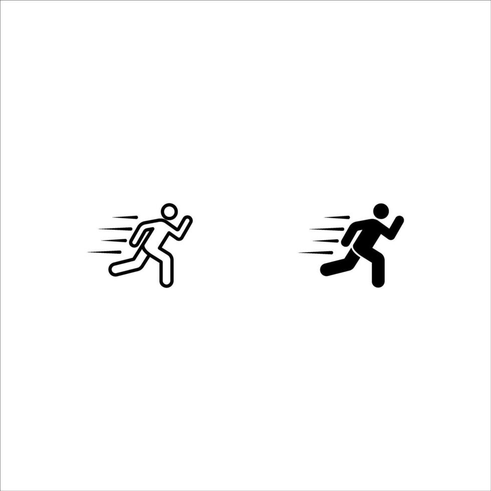 man fast run icon set, rush icon illustration vector