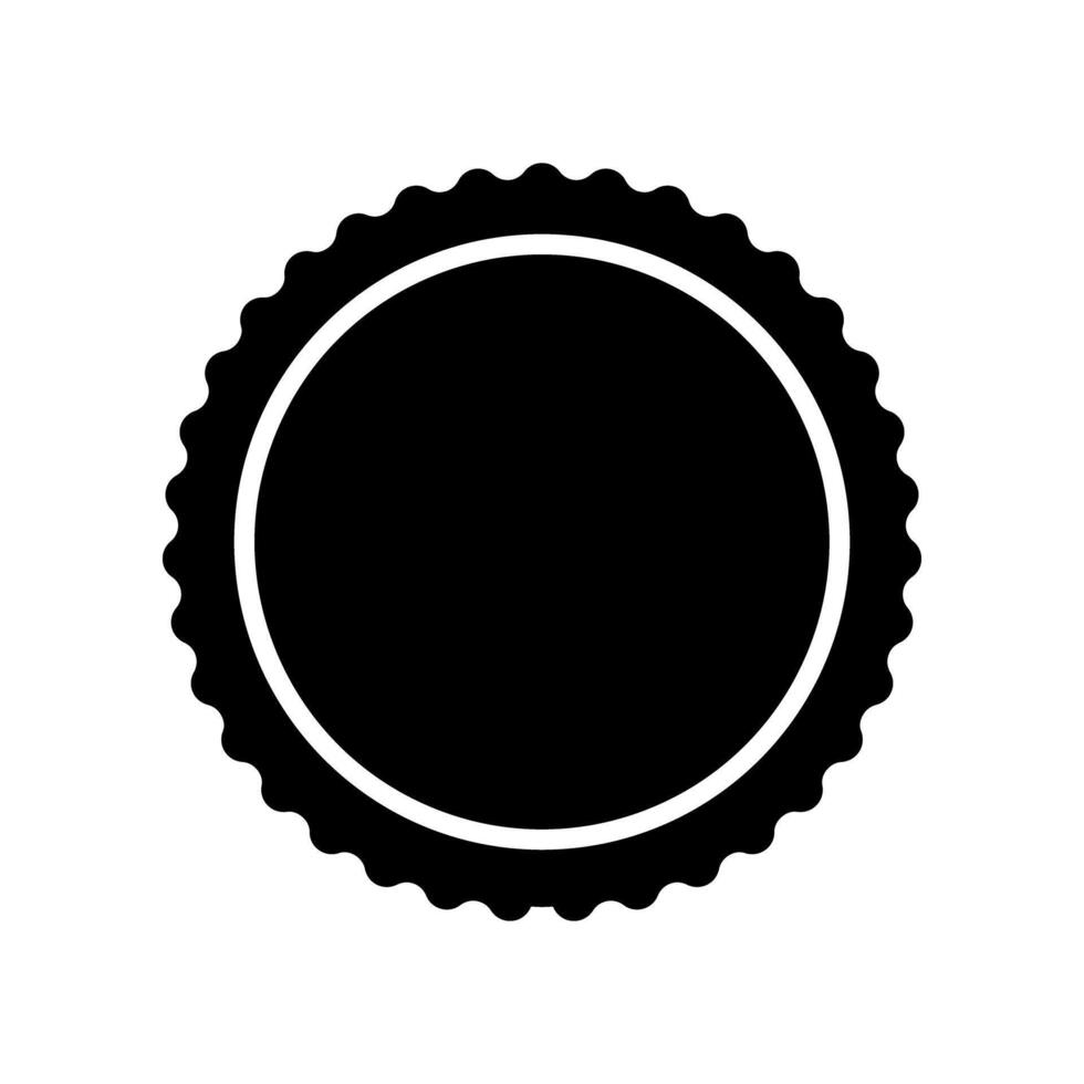 Scalloped circle shape set in two styles isolated on white background vector