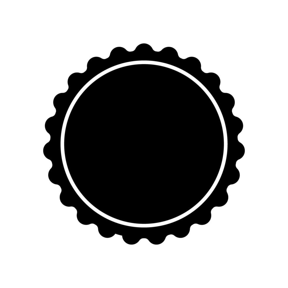 Circle seal stamp icons. Vintage wavy edge circle sticker. Star burst shape tags. Blank sale round sticker. Simple line circle wax seal. illustrations set isolated on white background vector