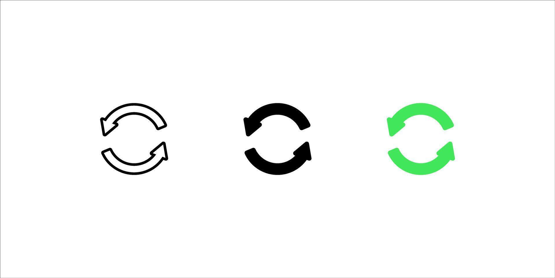 Refresh icon set. Reload flat sign design. Undo icon. Redo symbol. Update icon. Rotation sign. Restart arrow icon. EPS 10 Loading pictogram vector
