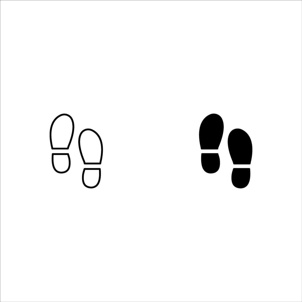 Shoe print symbol icon set. illustration. vector
