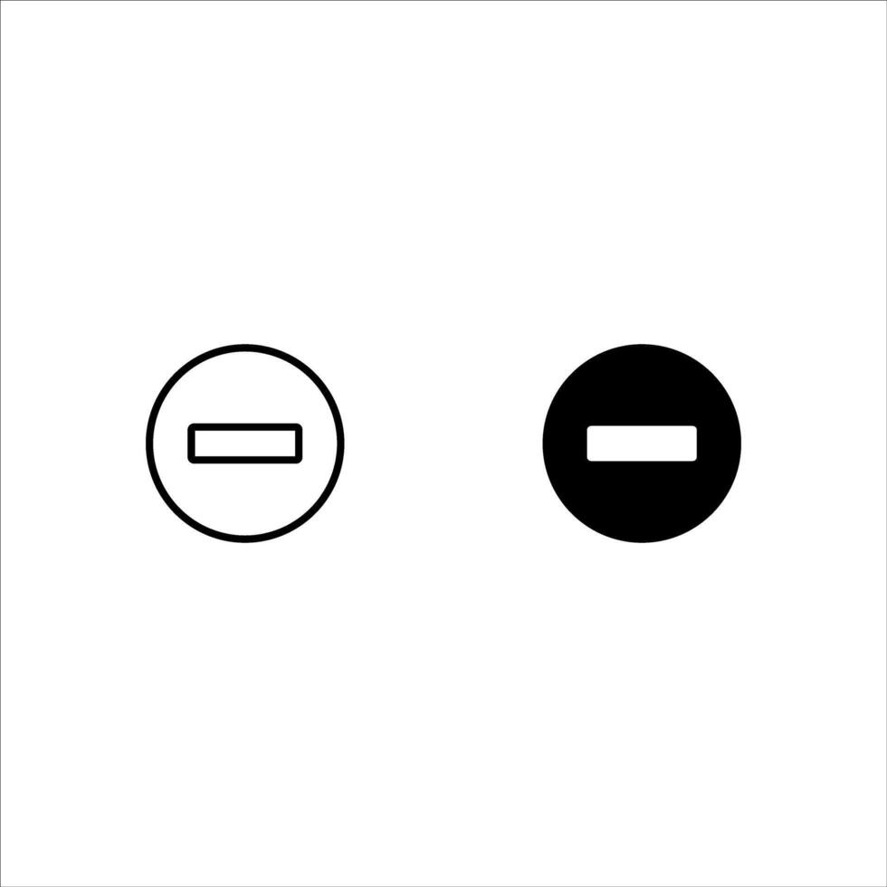 Editable stroke line icon set with access denied sign isolated on white background flat illustration. vector