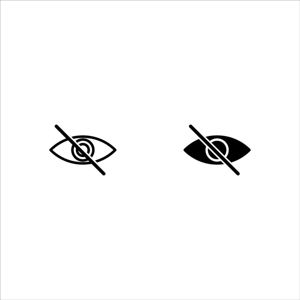 hidden from view eye icon vector