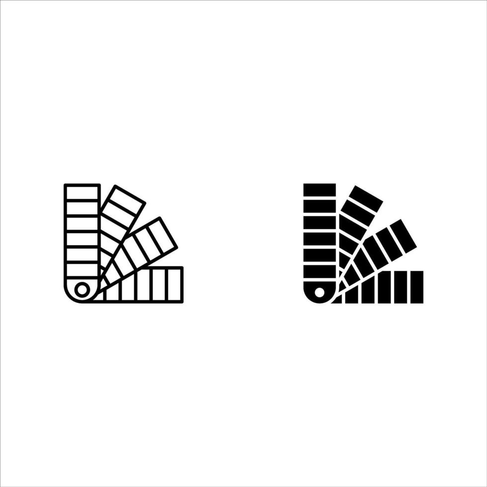Pantone line icon set. Painter color book sign. Paint swatches symbol. Quality design element. Linear style palette icon. Editable stroke. vector