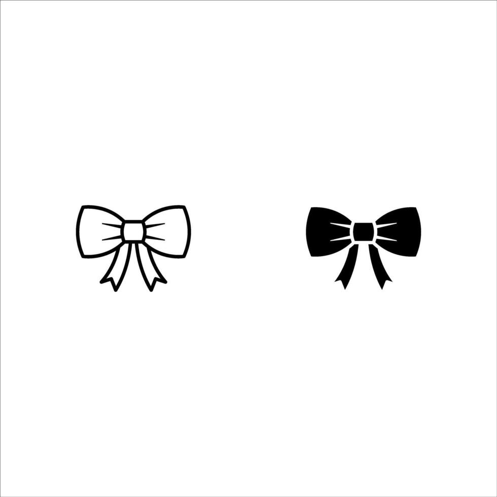 Illustration Bow tie Icon set Black and White Graphic vector