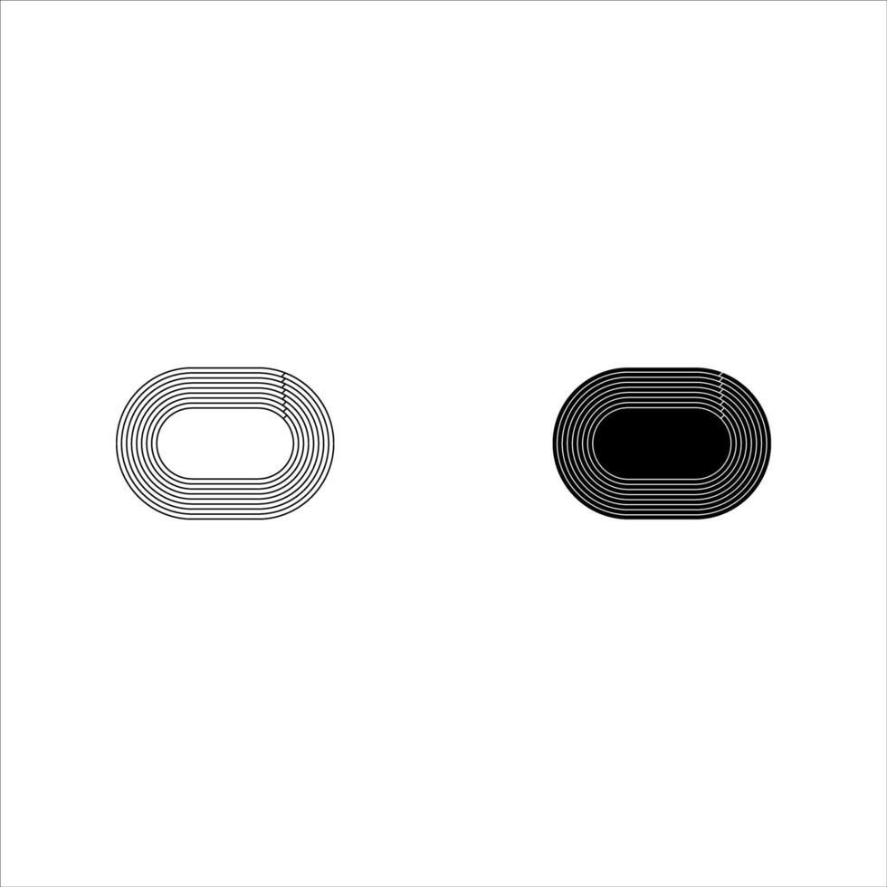 Set of running track icons. Stadium templates top view. Racetracks for sprint, marathon or other athletic sports competitions isolated on white background. graphic illustration. vector