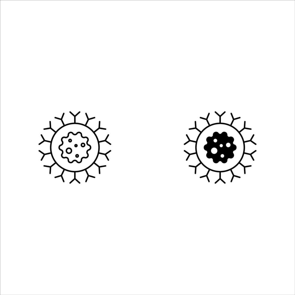 Cancer cell icon set, cancer disease illustration on white background, eps 10. vector