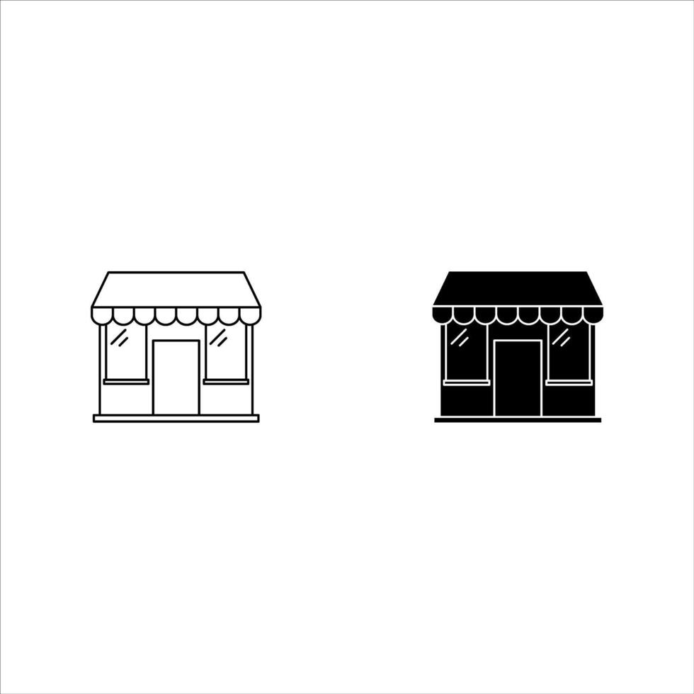 Set of store icon line design. Store illustration on white background vector