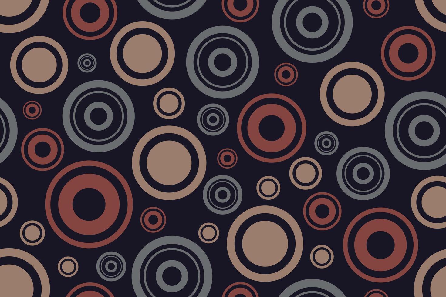 Modern abstract rings tracery seamless patterns with repeating concentric shapes for digital or print art vector