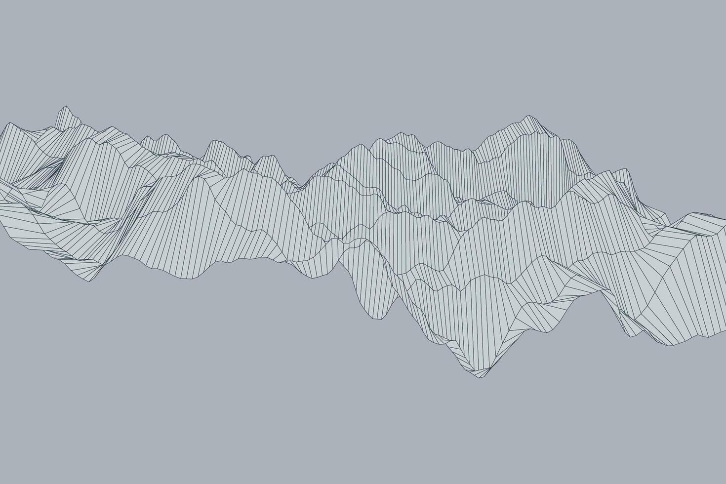 Line-based turbulence abstract background showcasing peaks and valleys in an artistic minimal terrain vector