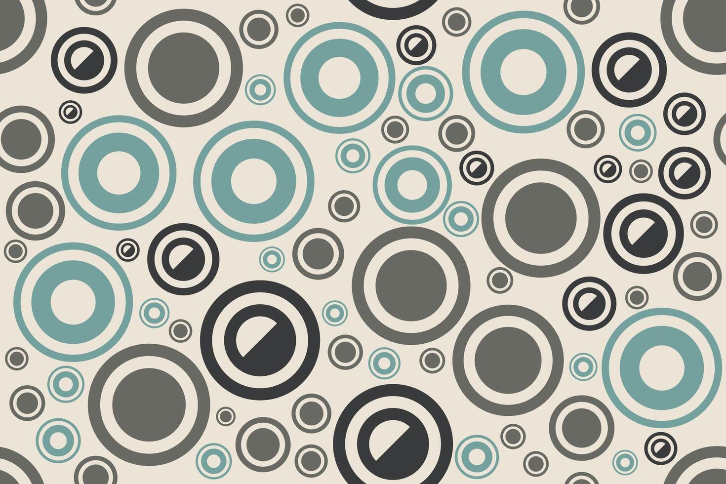 Decorative seamless pattern featuring rings tracery design with layered concentric circles in muted tones vector