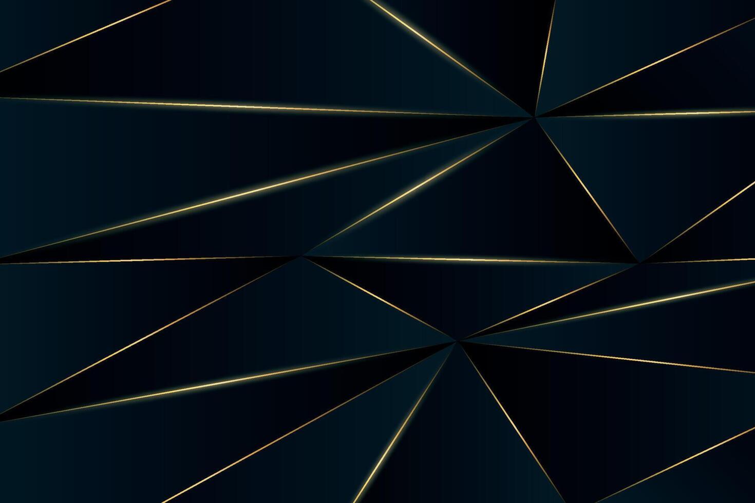 Sophisticated polygonal composition featuring sleek edges and glowing luxury gold lines vector