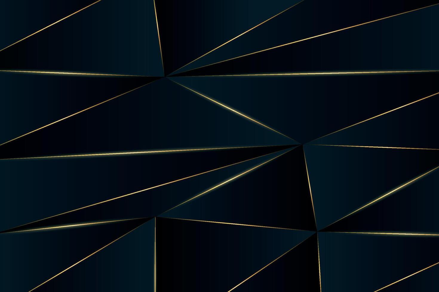 Luxury polygonal backdrop with layered dark surfaces intersected by fine glowing lines vector
