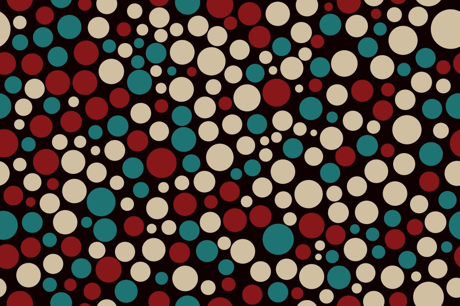 Artistic colorful circles seamless pattern showing layered circle shapes in warm tones on a deep background ideal for textile or digital use vector