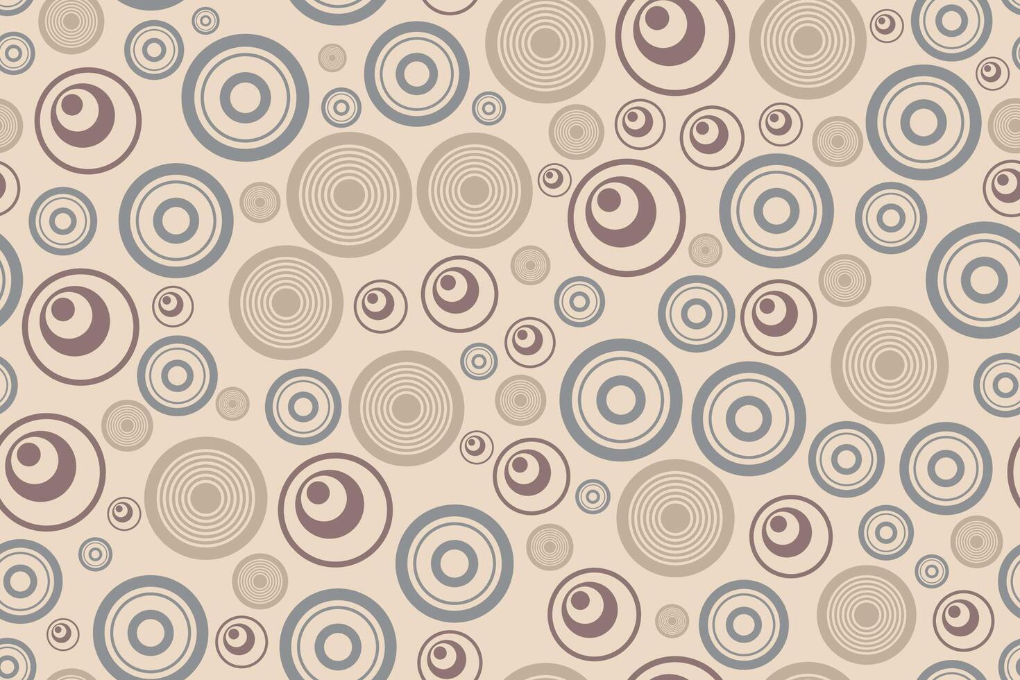 Stylized rings tracery seamless patterns with abstract geometric circles in beige tones vector