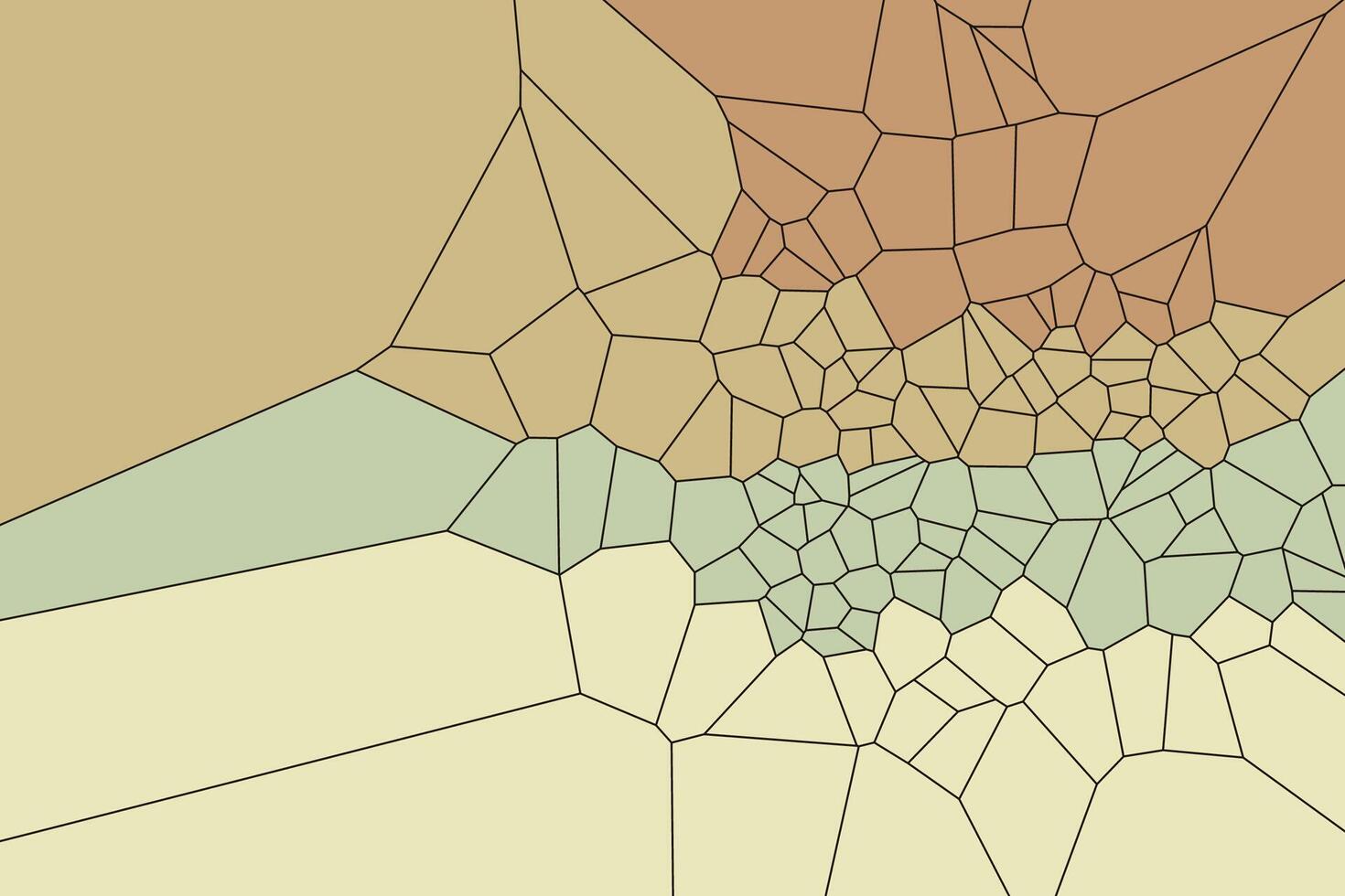 Voronoi background filled with geometric tiles and a smooth transition of beige colors vector
